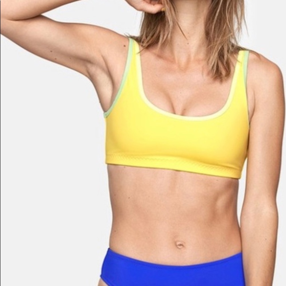 OUTDOOR VOICES Glide Swim top. Yellow. Size M.